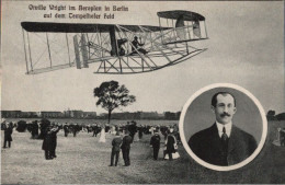 ! 9.9.1909  Berlin Orville Wright Im Aeroplan Auf Dem Tempelhofer Feld, Airplane Pioneer - ....-1914: Precursores