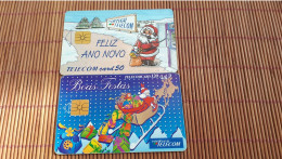 2 Phonecards Christmas  Used Rare - Natale