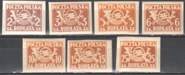 Poland 1946 - Postage Due - Mi.104-13B- 7v - MNH(**) - Impuestos