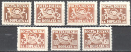 Poland 1949 - Postage Due - Mi.104-13A - 7v - MNH(**) - Impuestos