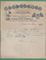 31 Toulouse Fontas Pierre Paul Manufature De Plumeaux Et Brosserie Eponges ( Logo Plumeaux Et Oiseau ) 1904 - Droguerie & Parfumerie