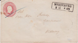 Preußen Ganzsache U 11 A Ra2 Merseburg N Wittenberg Ca 1855 - Entiers Postaux