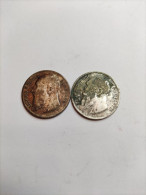 1 FRANC TYPE VINCOTTE 1904 ET 1909 LEOPOLD II BELGIQUE - 1 Frank