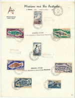 TAAF - MISSIONS DU " GALLIENI " EN 1974 - FEUILLE Comportant 8 Timbres Oblit. Archipel Des Crozet 20/12/1971 - Cartas & Documentos