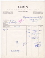 Facture De Paris (75) - 27 Mai 1955 - Parfumerie Lubin - Coiffure - Droguerie & Parfumerie