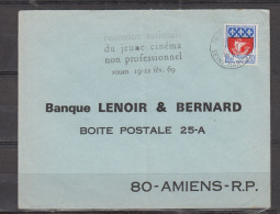 " Banque LENOIR Et BERNARD  80 AMIENS R.P. " Lot De 2 Enveloppes De ROUEN Et PARIS 1968-69 Avec Blason Paris 30c - Brieven En Documenten
