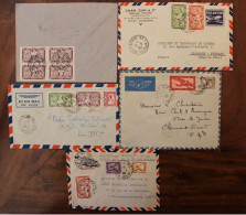 Lot 5 Enveloppes Indochine France Cover Colonie French Indo China Viet Nam Vietnam Air Mail Poste Aérienne - Brieven En Documenten