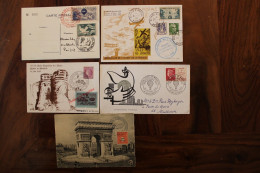 Lot 5 Enveloppes France Cover Air Mail Poste Aérienne - Other & Unclassified