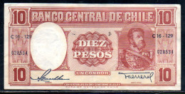 659-Chili 10 Pesos 1958/59 C16 - Chile
