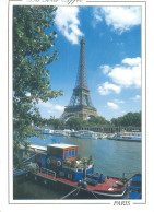 France La Tour Eiffel & La Seine River Sailing Boats - Tour Eiffel