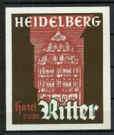 Germany Deutschland HOTEL Zum Ritter Heidelberg Vignette Advertising Poster Stamp Reklamemarke MNH - Hotel- & Gaststättengewerbe