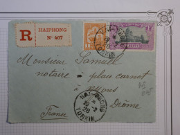 BP 16 INDOCHINE LETTRE DEVANT RECO RR 1928 HAIPHONG A BORDEAUX FRANCE+ TONKIN +AFFR. INTERESSANT++ - Cartas & Documentos