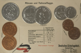 Deutsches Schutzgebiet Ostafrika - DOA // Münzkarte Prägedruck - Coin Card Embossed  19?? - Monete (rappresentazioni)