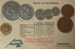 Argentiniën - Argentina // Münzkarte Prägedruck - Coin Card Embossed  19?? - Munten (afbeeldingen)