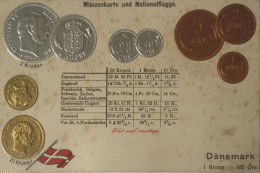 Danemark - Danmark // Münzkarte Prägedruck - Coin Card Embossed  19?? STAINS! - Monnaies (représentations)