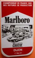 AUTOCOLLANT STICKER - 1981 - MARLBORO - CHAMPIONNAT DE FRANCE VOITURES PRODUCTION - DIJON - COURSE AUTOMOBILE - Other & Unclassified