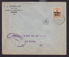 DDDD 823 -- MALTEUR - Enveloppe TP Germania MERKSEM 1918 - Censure Antwerpen - Entete Dandelooy , Malteur - Birre