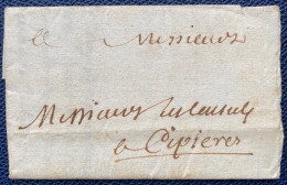 LETTRE De 1714 D'AIX à CIPIERES TTB Pas Si Courant - ....-1700: Precursores