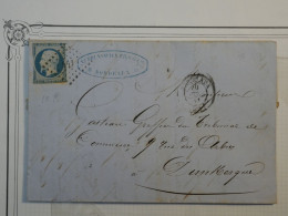 BP 16 FRANCE BELLE  LETTRE  RR  1854   BORDEAUX A DUNKERQUE +NAPOLEON +N°15  +AFFR. INTERESSANT++ - 1853-1860 Napoleon III