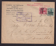 DDDD 827 -- TABAC - Enveloppe TP Germania HASSELT 1916 - Entete Fabriek Van Pijptabak , Sigaretten Jacquet (ex Duvivier) - Tabak