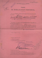 Toulouse (31) Ordre De Mobilisiation Individuel  1933 (PPP41276) - Documents