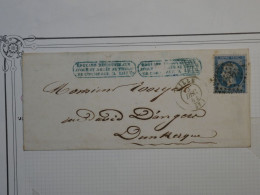 BP 16 FRANCE BELLE  LETTRE   1864  LILLE A DUNKERQUE  +NAPOLEON N°22  +AFFR. INTERESSANT++ - 1862 Napoleone III