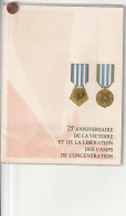 Timbres  Et  Rare Document Du 25 E ANNIVERSAIRE DE LA VICTOIRE ET DE  LA LIBERATION DE CAMPS DE CONCENTRATION - Militaria