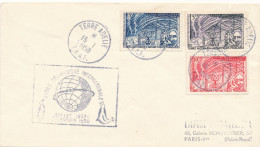 TAAF - N°8/10 SUR ENVELOPPE ANNEE GEOPHYSIQUE INTERNATIONALE CAD TERRE ADELIE DU 15 JANVIER 1958 POUR PARIS - Covers & Documents