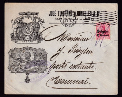 DDDD 831 -- TABAC - Enveloppe Full Illustrée TP Germania ANTWERPEN 1915 - Censure BXL - Entete José Tinchant Y Gonzalès - Tobacco