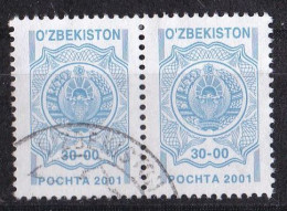 Usbekistan Marke Von 2001 O/used (waagrechtes Paar) (A3-18) - Uzbekistan