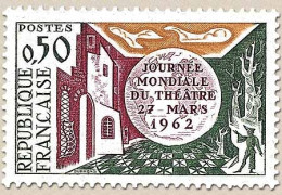 Journée Mondiale Du Théâtre. 50c. Vert Foncé, Jaune Et Carmin Y1334 - Nuovi