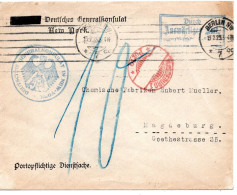 64579 - Deutsches Reich - 1925 - DienstBf Konsulat New York BERLIN -> MAGDEBURG, M 10Pfg Nachporto - Lettres & Documents