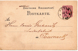 64580 - Deutsches Reich - 1879 - 5Pfg GAKte POSEN -> Poessneck - Briefe U. Dokumente