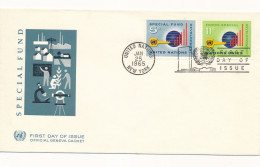 NATIONS UNIES NEW YORK - ENVELOPPE PREMIER JOUR CAD 25 JANVIER 1965 SPECIAL FUND - FDC