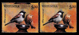 SPARROW- INDIA 2010 - PERFORATION SHIFT- ERROR WITH NORMAL- MNH- SCARCE - IE-5 - Passeri