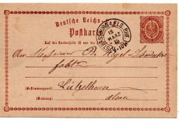 64584 - Deutsches Reich - 1875 - 1/2Gr GAKte Hufeisenstpl STRASSBURG -> Luetzelhausen - Cartas & Documentos