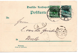 64590 - Deutsches Reich - 1894 - 5Pfg Adler & Krone GAKte M ZusFrankatur DUESSELDORF -> VENLO (Niederlande) - Lettres & Documents