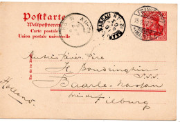 64595 - Deutsches Reich - 1903 - 10Pfg Germania GAKte FRANKFURT -> BAARLE-NASSAU (Niederlande) - Lettres & Documents