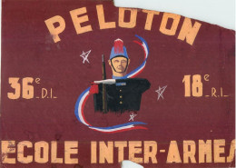 GOUACHE : PELOTON 36° D.I. 18° R.I. ECOLE INTER-ARMES. INFANTERIE. - Documents