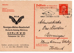 64604 - Deutsches Reich - 1932 - 15Pfg Kant GAAntwKte (Frageteil) BERLIN - ... -> Niederlande - Covers & Documents