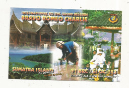 Cp , Carte QSL 4 Pages,  BRAVO ROMEO CHARLIE, International DX - SWL Group Belgium, INDONESIA,  2 Scans - Radio Amateur