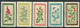 DDR / E. GERMANY 1960 Medicinal Plants MNH / **.  Michel  757-61 - Ongebruikt