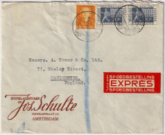 PAYS-BAS / THE NETHERLANDS - 1952 - Express Cover From AMSTERDAM-Central Station To MANCHESTER, England - Very Fine - Brieven En Documenten