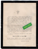 VP21.796 - LE FERRE 1884 - Généalogie - Faire Part De Décès De Mme Veuve PETEL Née Victorine PACARY - Obituary Notices