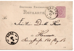 64619 - Deutsches Reich - 1883 - 5Pfg GAKte DASSEL -> HANNOVER - Storia Postale