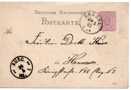 64619 - Deutsches Reich - 1883 - 5Pfg GAKte DASSEL -> HANNOVER - Covers & Documents