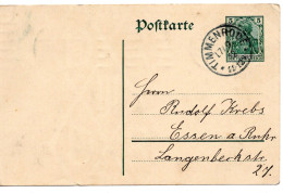 64620 - Deutsches Reich - 1912 - 5Pfg Germania GAKte TIMMENRODE -> Essen - Briefe U. Dokumente
