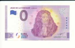 Billet Touristique 0 Euro - JEAN DE LA FONTAINE LE FABULISTE - UEH - UEHJ - 2021-8 - N° 1123 - Autres & Non Classés