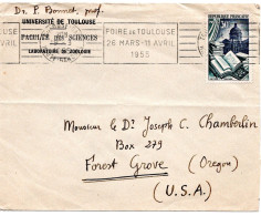 64622 - Frankreich - 1955 - 30F Reliure EF A Bf TOULOUSE - FOIRE DE TOULOUSE ... -> Forest Grove, OR (USA), Waag Bug - Covers & Documents