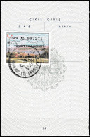 Turkey - Old Travel Document Fee & Revenue Stamp On Passport Page Label / Vignette / Fiscal - USED - Covers & Documents